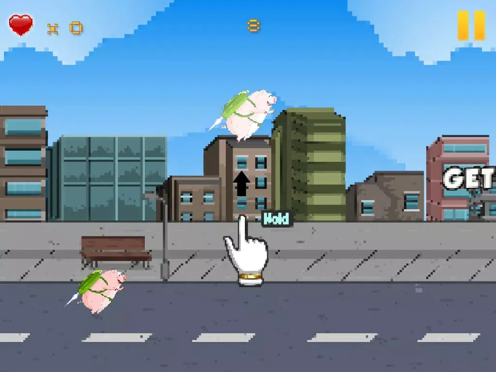 Flappy Jetpack Piggie - Cute City Pig Flying Mission iPad 應用截圖