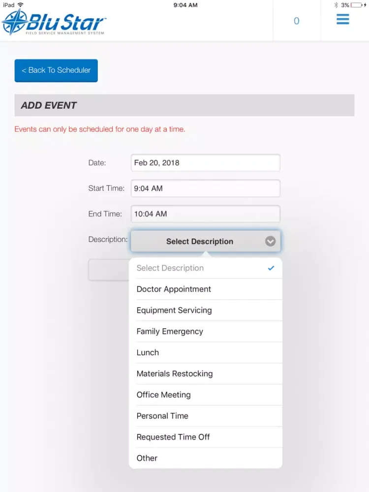 Tangkapan layar Blu Star Mobile iPad 