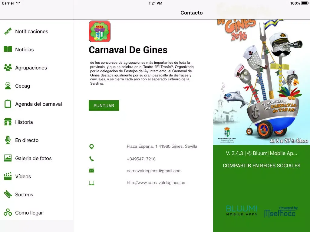 Capturas de tela do Carnaval de Gines iPad 