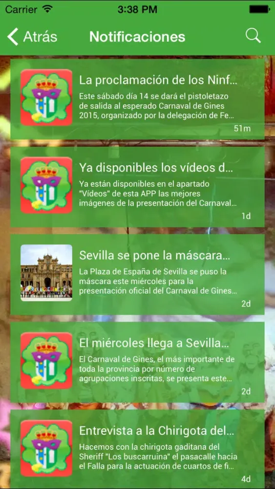 Capturas de tela do Carnaval de Gines