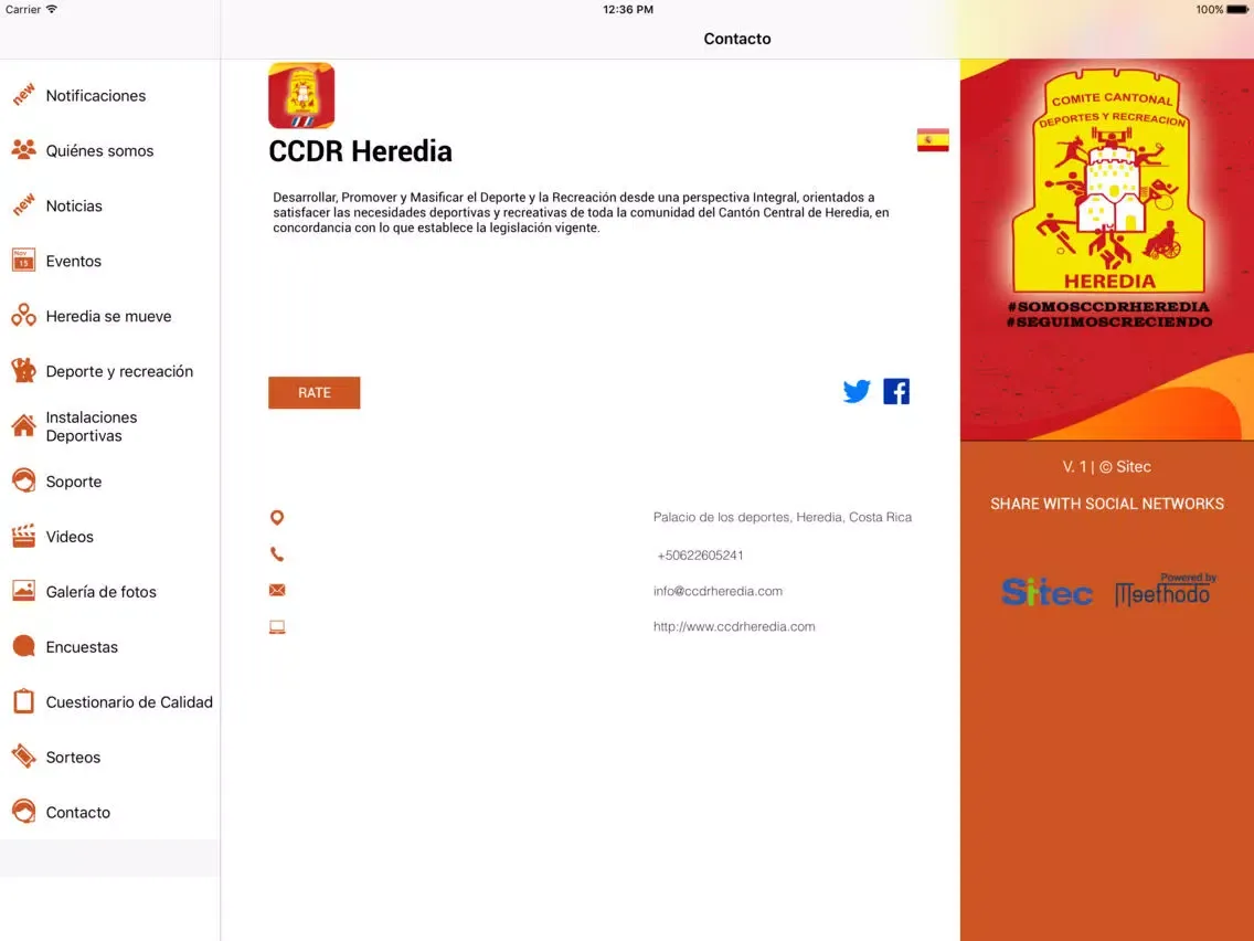 Zrzuty ekranu CCDR Heredia iPad 
