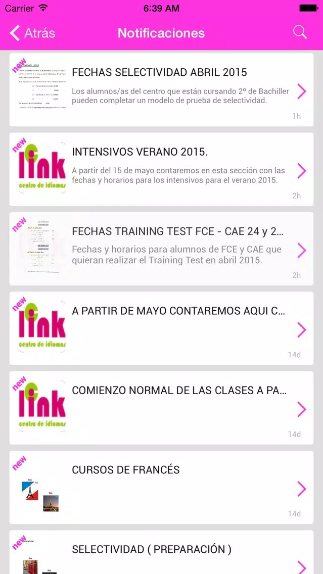 Captures d'écran de LINK CENTRO DE IDIOMAS