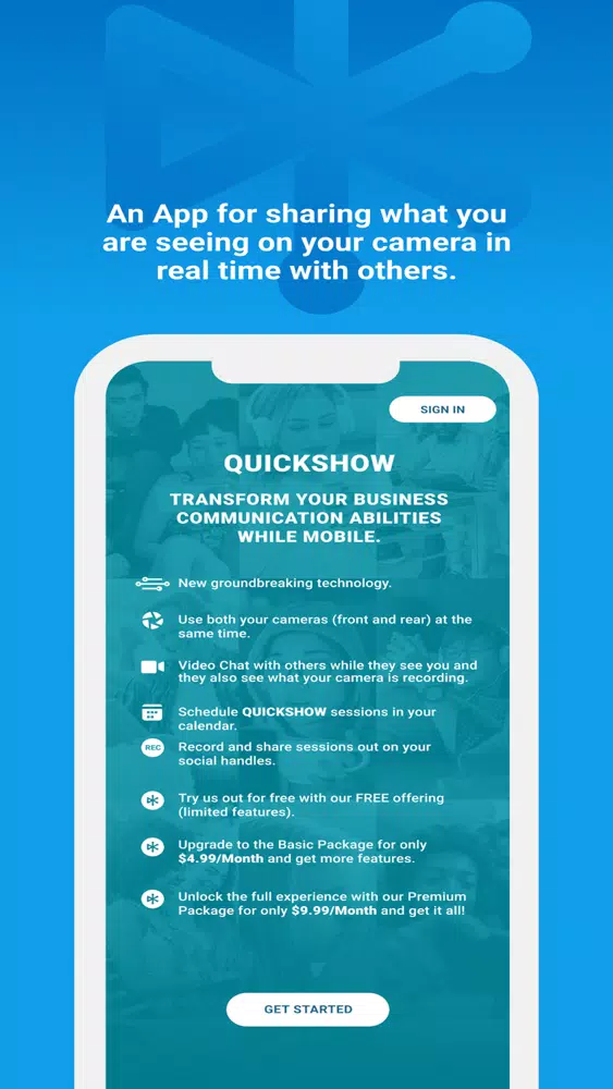 Zrzuty ekranu QUICKSHOW Live Showings