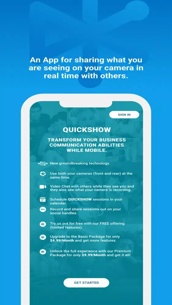 Capturas de tela do QUICKSHOW Live Showings