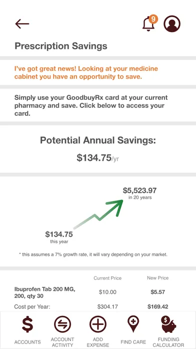 ภาพหน้าจอของ BMA Health Spending Account