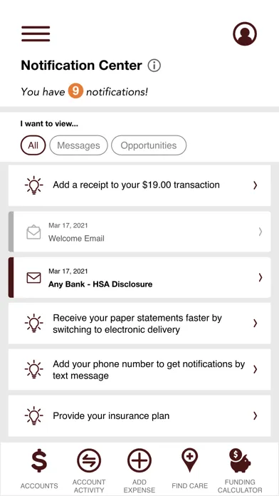 ภาพหน้าจอของ BMA Health Spending Account