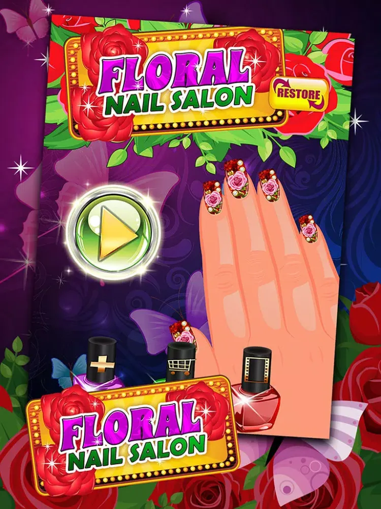 تصاویر Fantasy Dress Up Your Floral Nail Salon iPad 