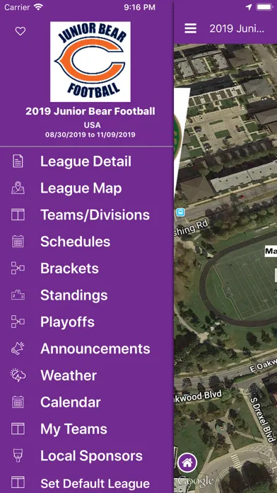 Capturas de tela do YMCA League App