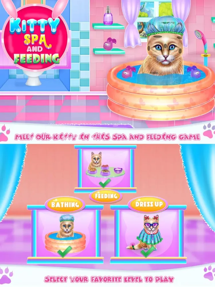 Kitty Spa and Feeding iPad  Screenshots