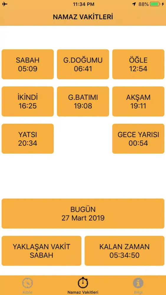 Kıble ve Namaz Vakitleri स्क्रीनशॉट