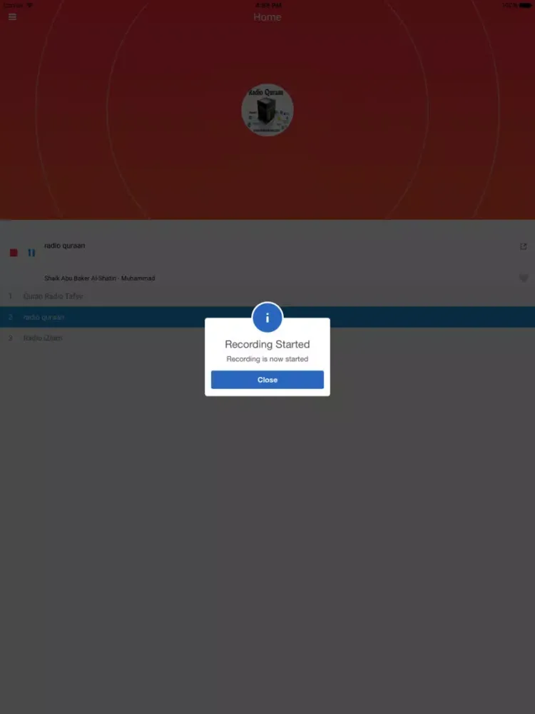 Radio Quran Record iPad  Screenshots