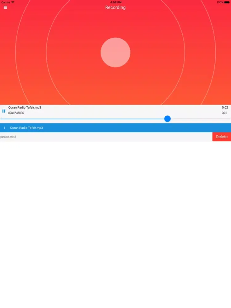 Radio Quran Record iPad  Screenshots