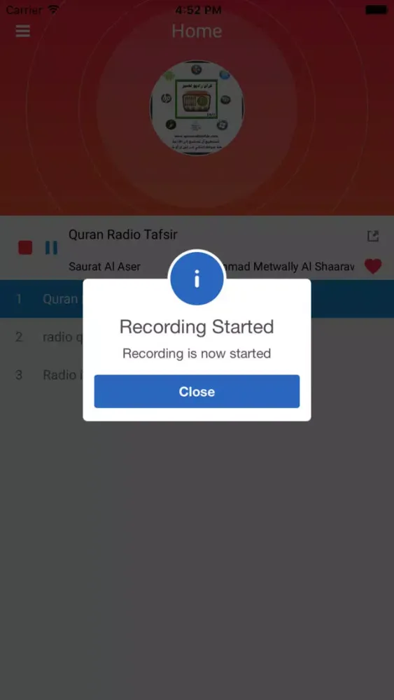 Radio Quran Record Screenshots