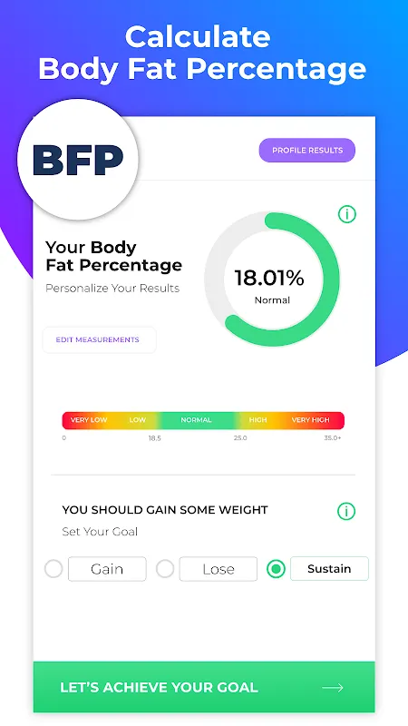 Ảnh chụp màn hình của Bmi Calculator