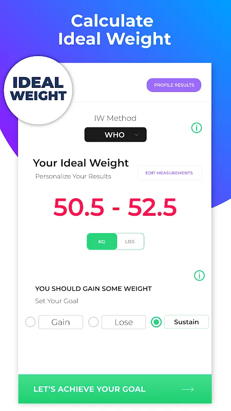 Ảnh chụp màn hình của Bmi Calculator
