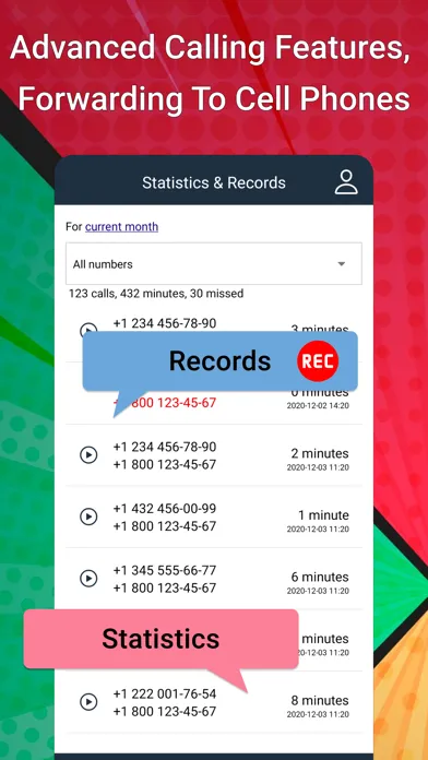 Toll-free 1-800 virtual number سکرین شاٹس