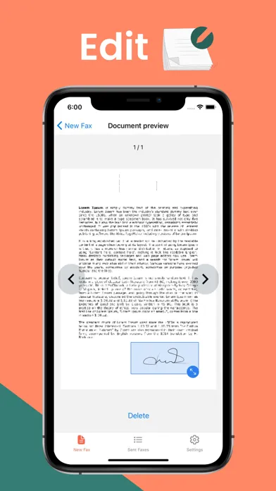 Tangkapan skrin Send / Receive Fax from iPhone