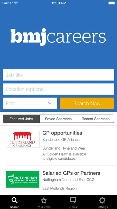 Screenshot di BMJ Careers