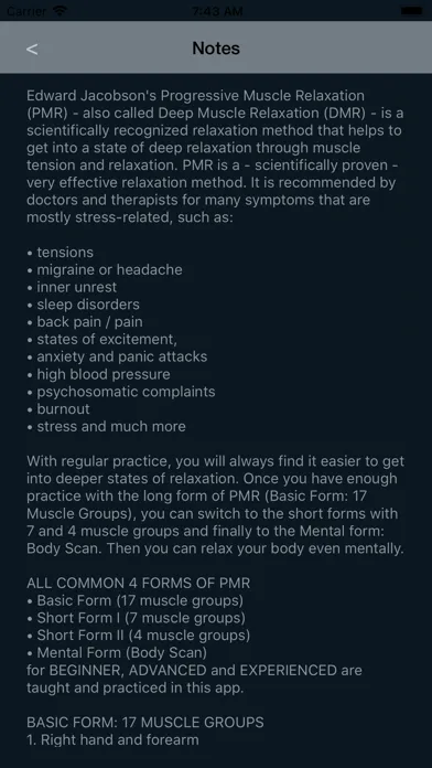 Progressive Muscle Relaxation. スクリーンショット