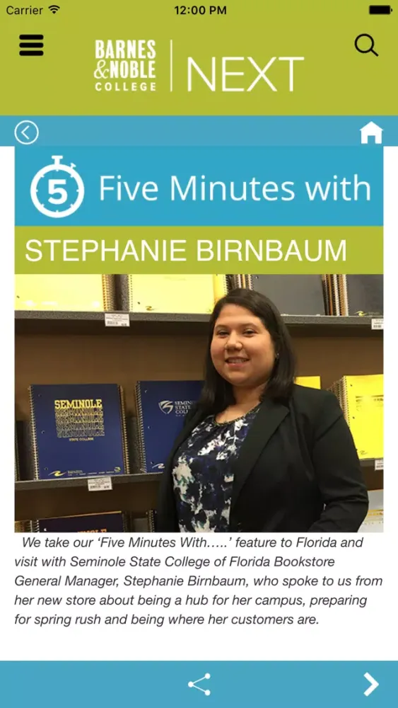 Ảnh chụp màn hình của Barnes & Noble College: NEXT