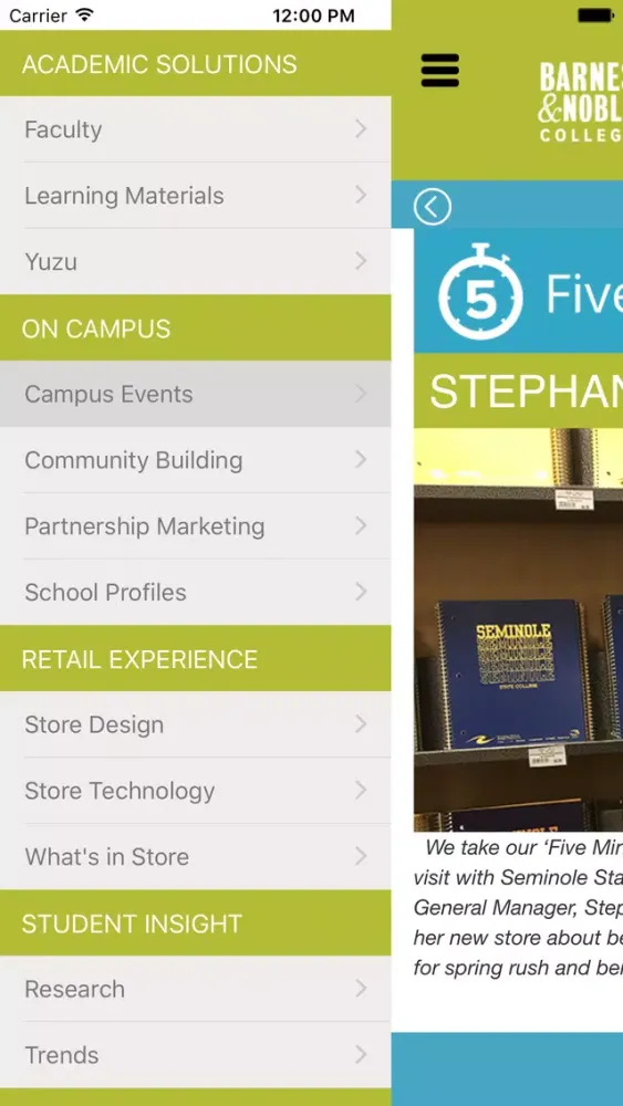 Ảnh chụp màn hình của Barnes & Noble College: NEXT