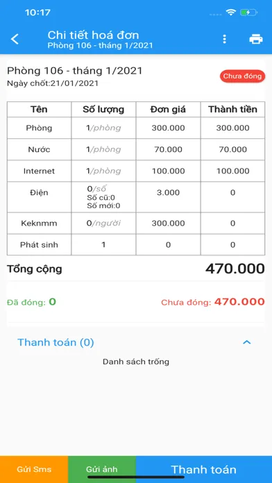 Capturas de pantalla de Quản lý nhà trọ - smart motel
