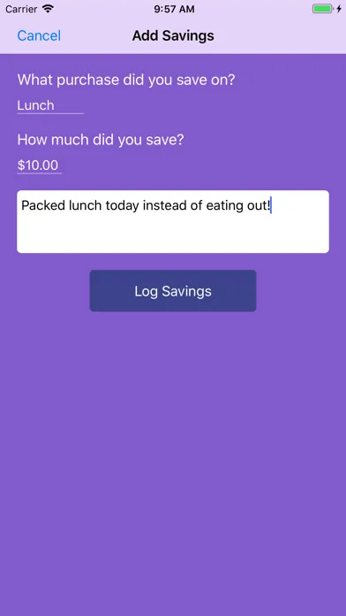 Capturas de pantalla de SaveSense: Save, Log, Indulge