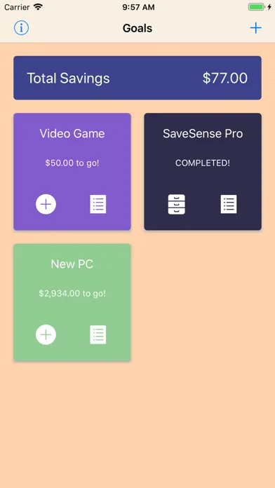 Capturas de pantalla de SaveSense: Save, Log, Indulge