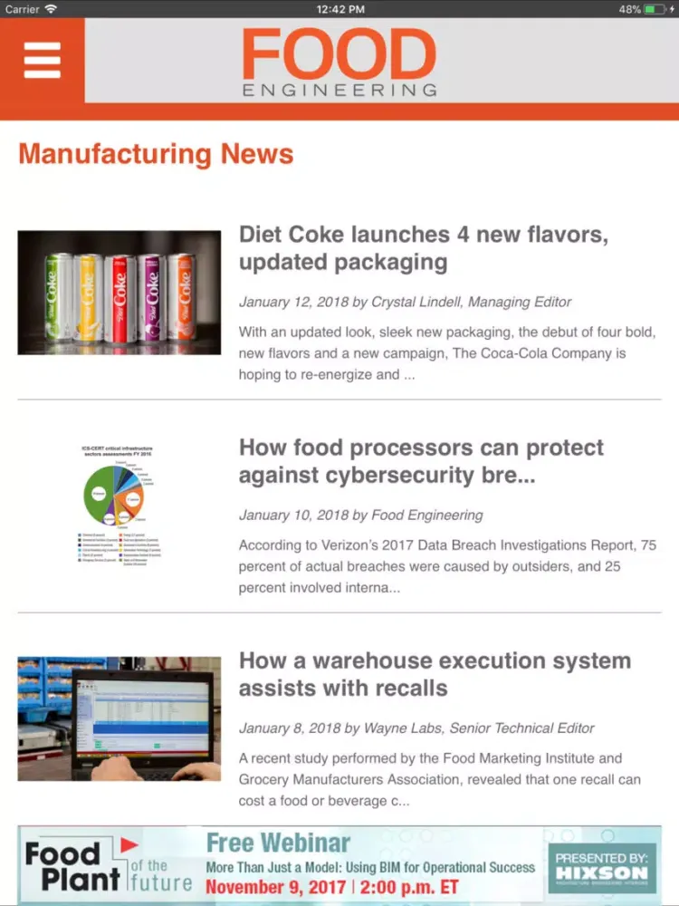 Screenshot di Food Engineering iPad 