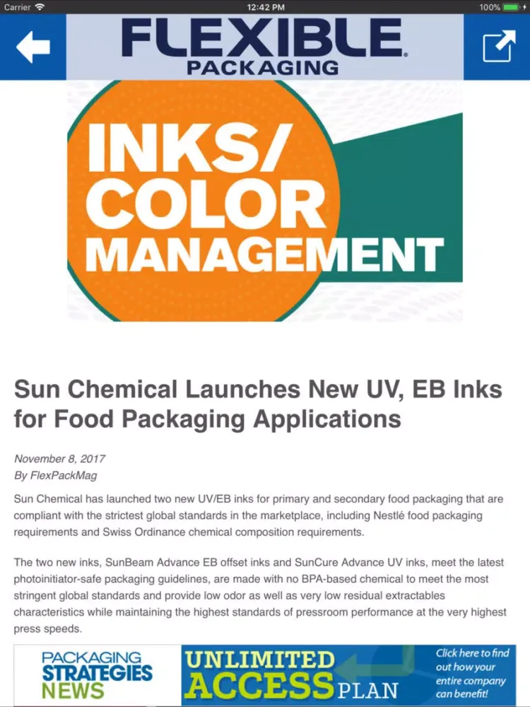 Capturas de tela do Flexible Packaging Magazine iPad 