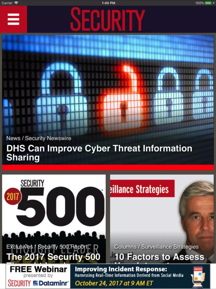 Security Magazine iPad 应用截图