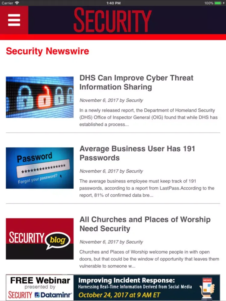 Security Magazine iPad 应用截图