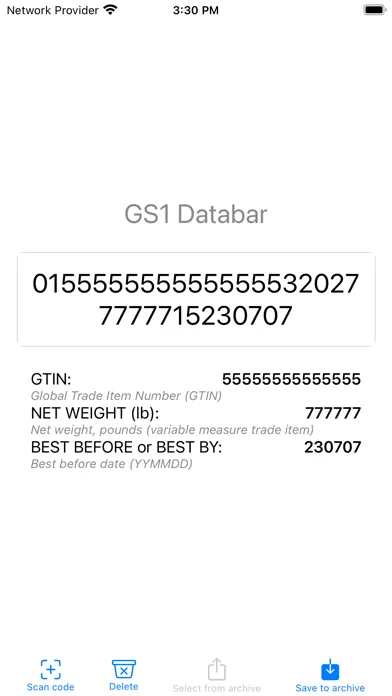 Скриншоты GS1 Barcode Scanner