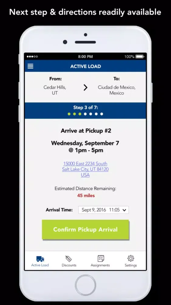 Tangkapan skrin BNSF Logistics Mobile App