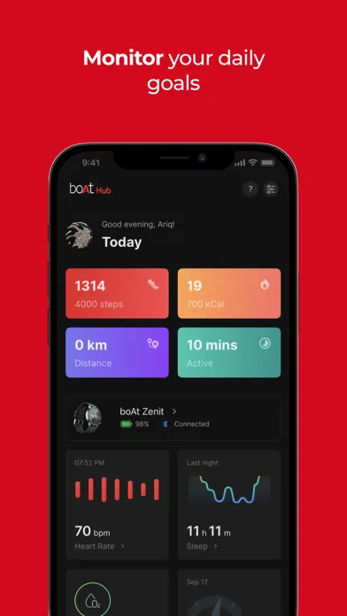 ภาพหน้าจอของ boAt Hub App