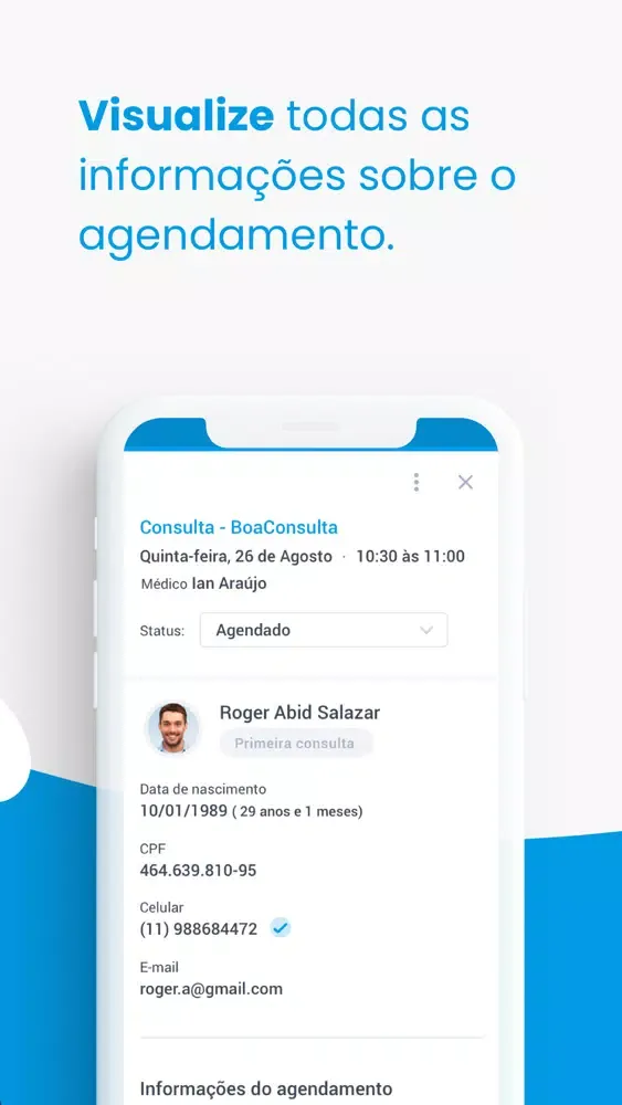 Tangkapan skrin BoaConsulta para Médicos