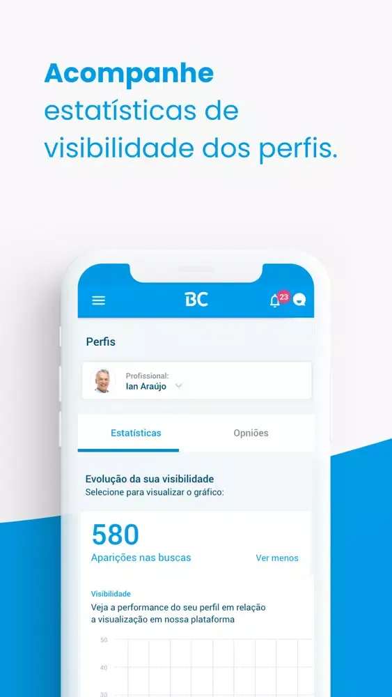 Tangkapan skrin BoaConsulta para Médicos