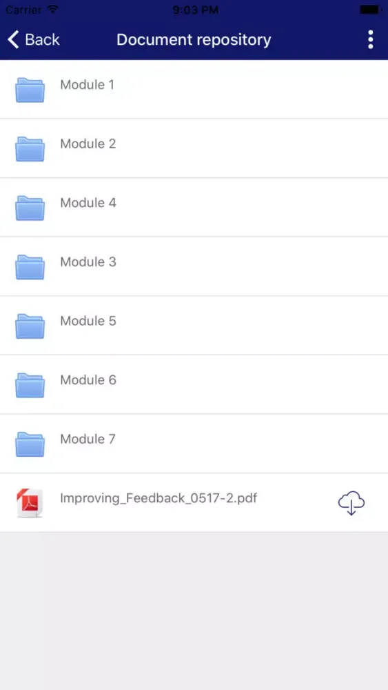Capturas de tela do BOA Learning Hub