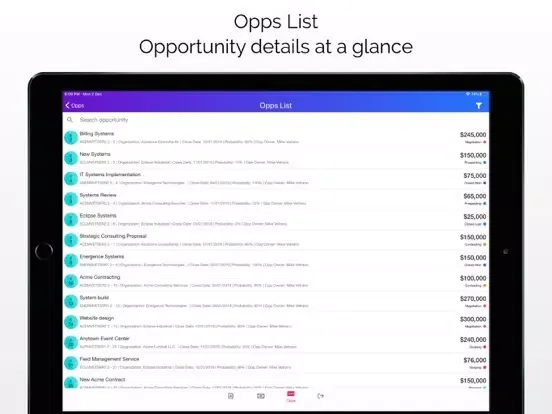 Capturas de tela do BOAST Groupware iPad 