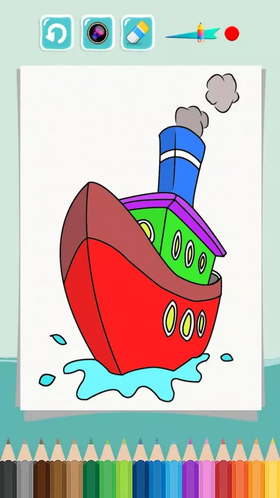 Boat Coloring Book - Learning Vehicle for Kids Screenshots