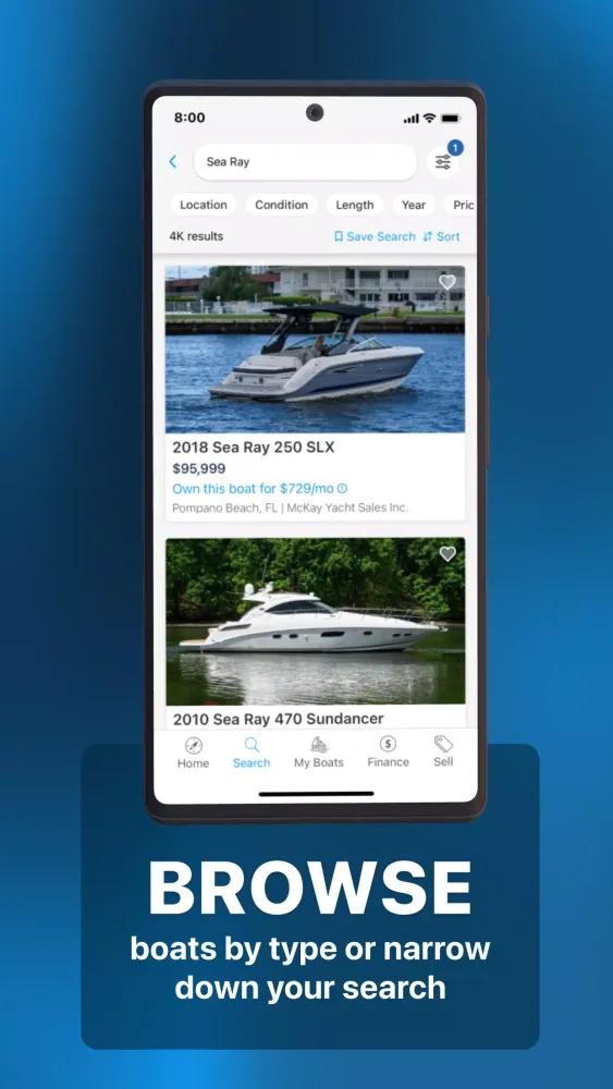 Capturas de tela do Boat Trader