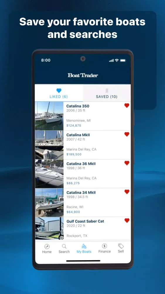 Capturas de tela do Boat Trader