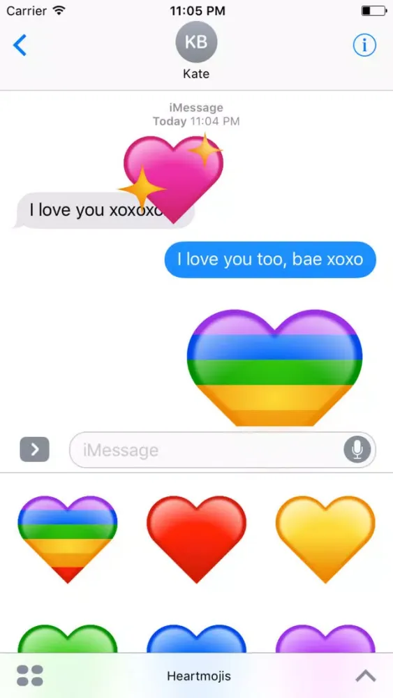 ภาพหน้าจอของ Heartmojis