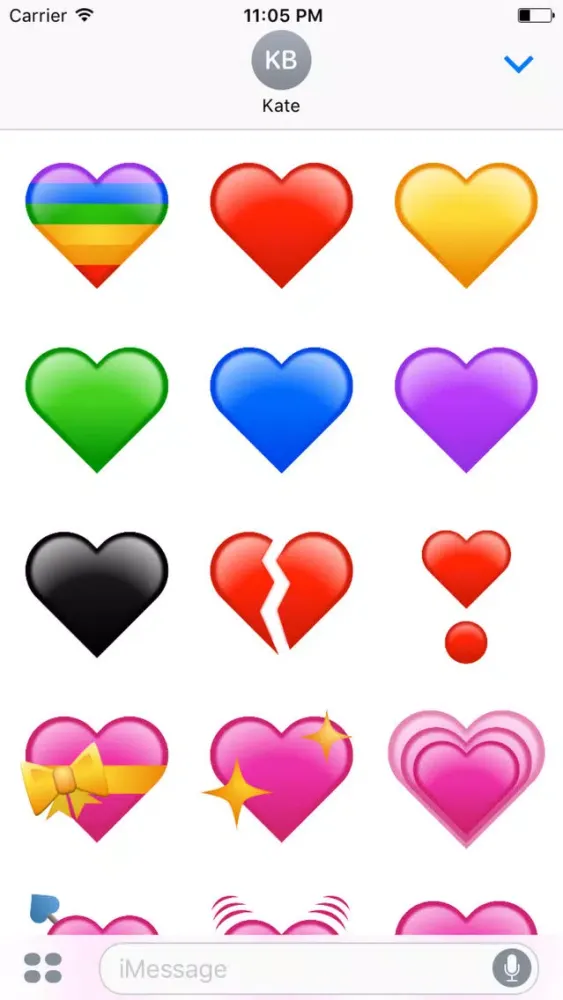 ภาพหน้าจอของ Heartmojis