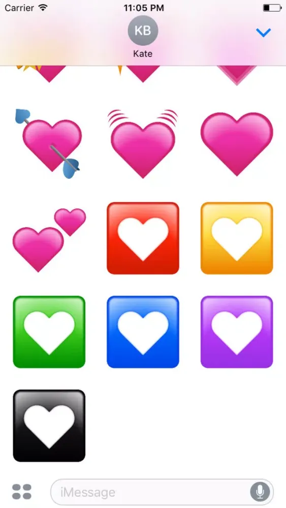 ภาพหน้าจอของ Heartmojis