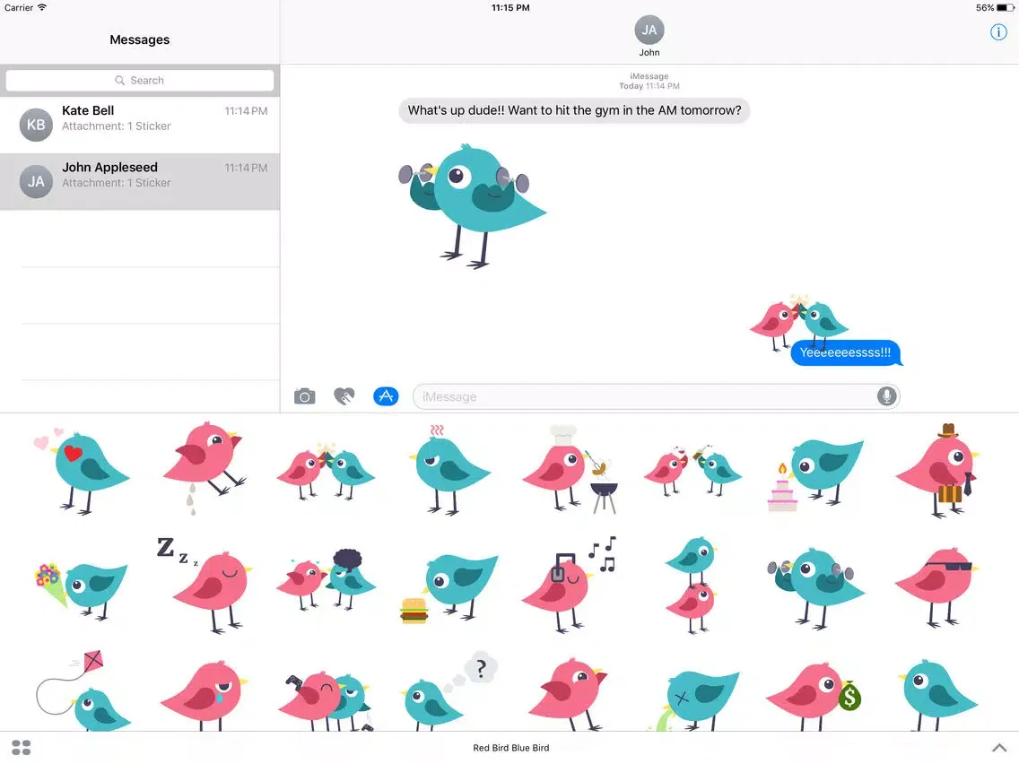 Pigeon Twins Stickers iPad 應用截圖