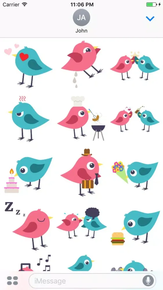 Pigeon Twins Stickers應用截圖
