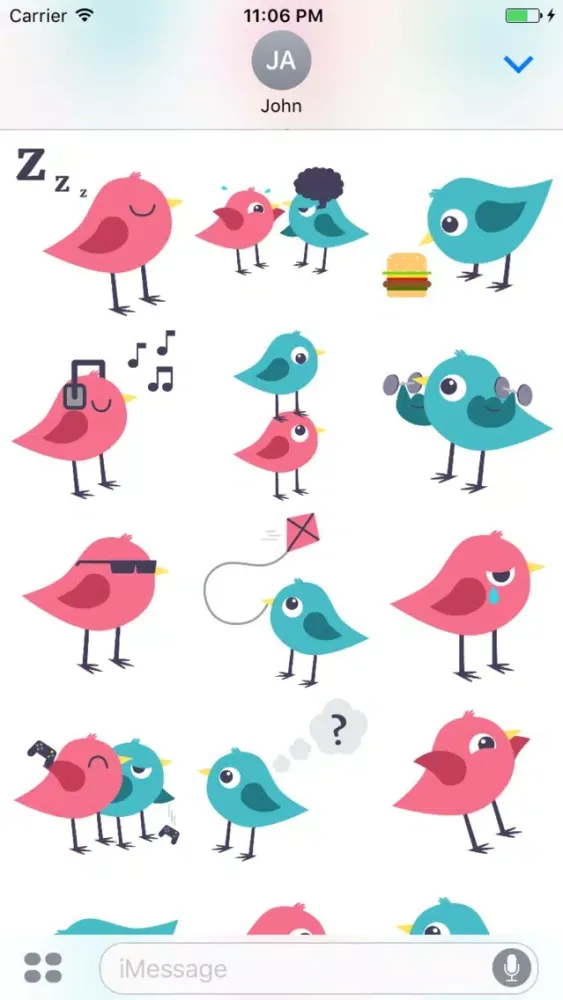 Pigeon Twins Stickers應用截圖