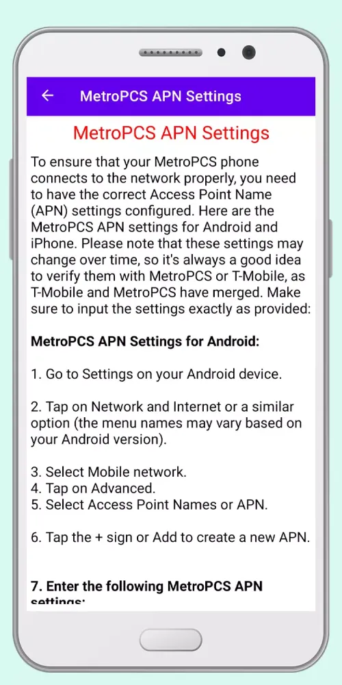 MetroPCS Phone Unlock Guide Screenshots