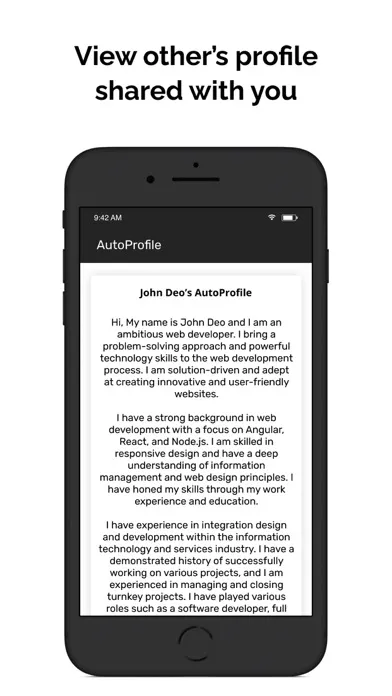 Скриншоты AutoProfile: Personal Profiles